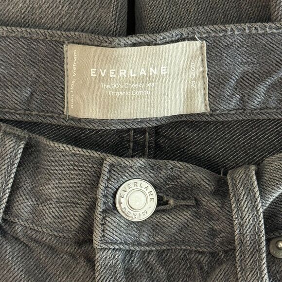 EVERLANE 90's Cheeky Jean 26 Crop Organic Cotton Button Fly Gray EUC B30 - Picture 3 of 5